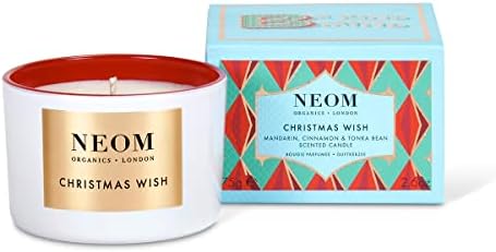 Neom- חג המולד משאלה נר ריחני יוקרתי | נר ארומתרפי שמן אתרי | מנדרין וקינמון | מתנה…